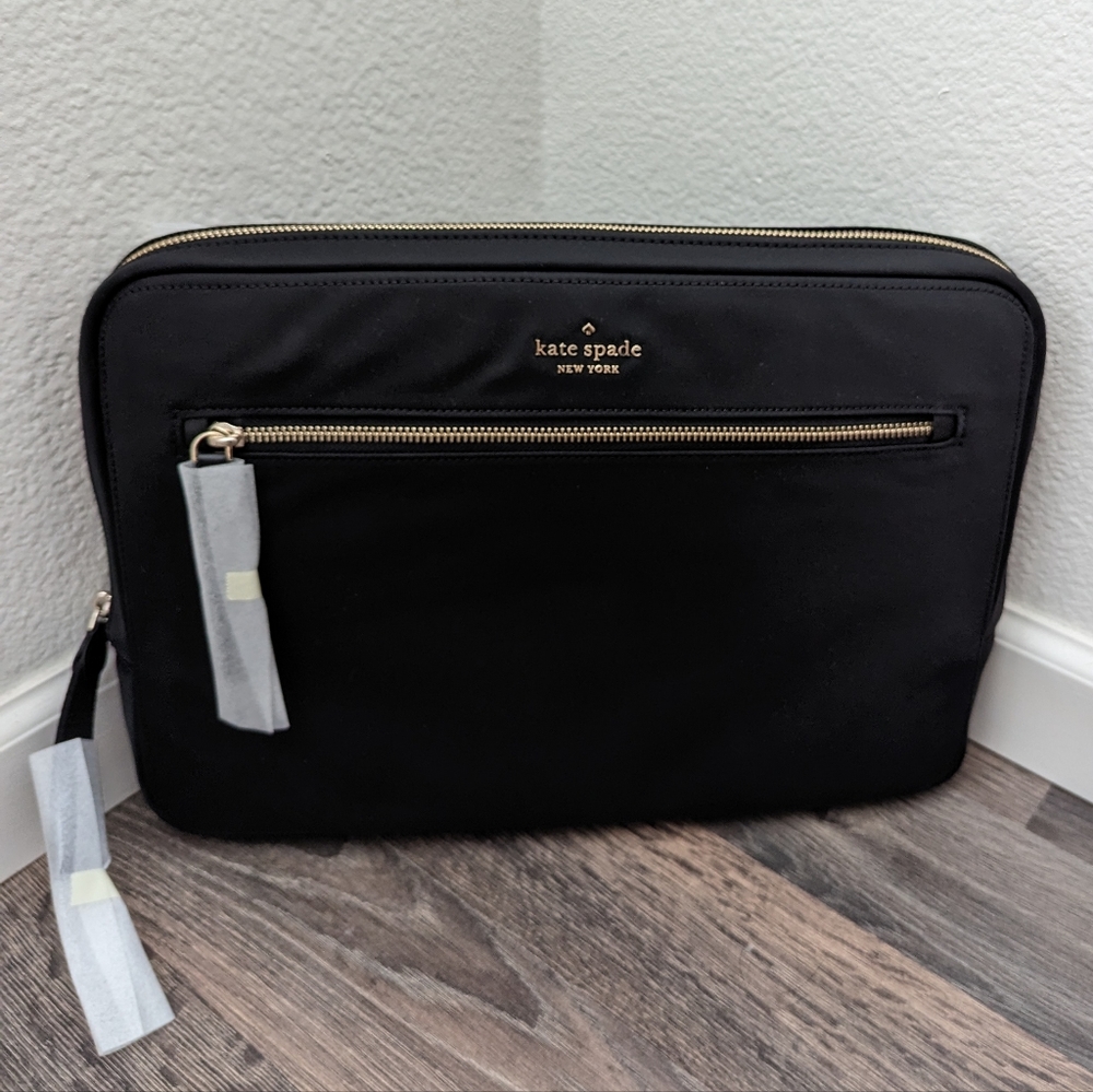 Kate Spade Black Laptop Sleeve with Strap NWT